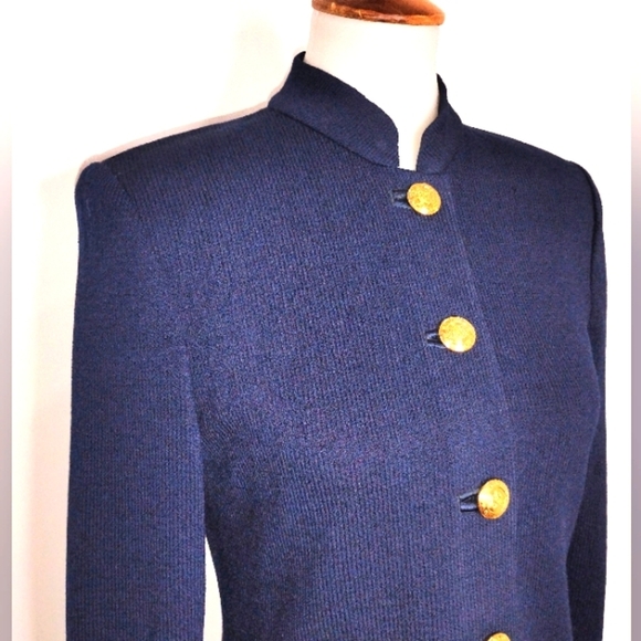 NAVY ST. JOHN KNIT JACKET - Picture 1 of 11